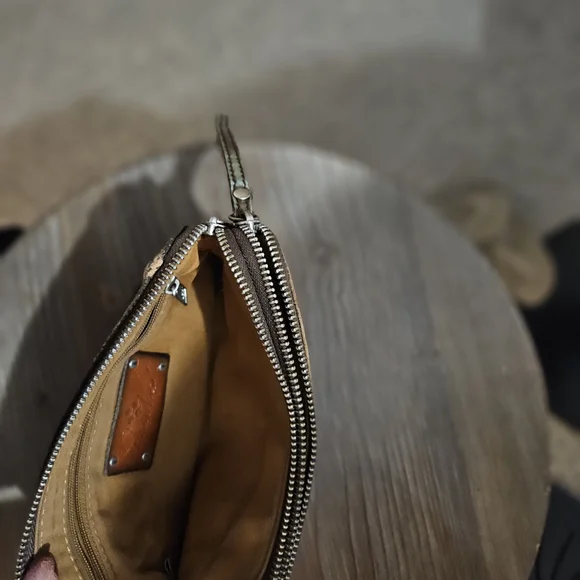 Patricia Nash Brown and Turquoise Embossed Clutch - Picture 4 of 4